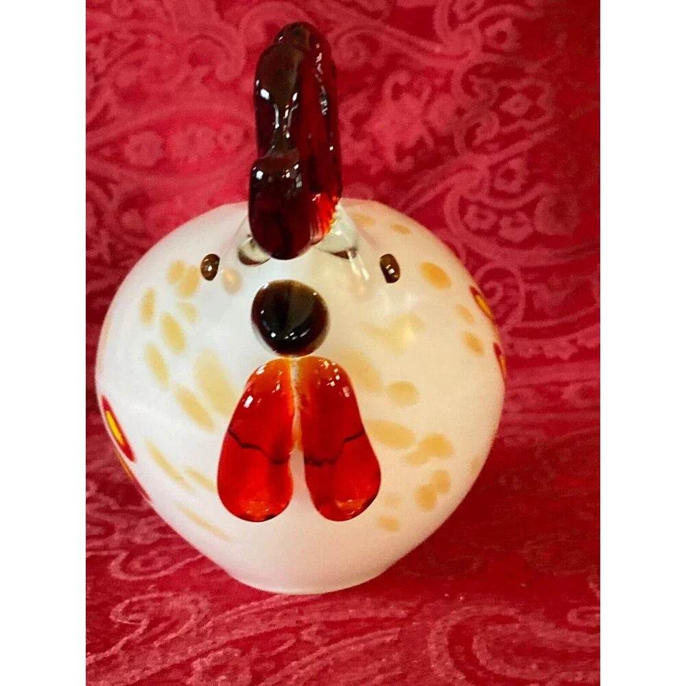 Murano style art glass chicken luminary